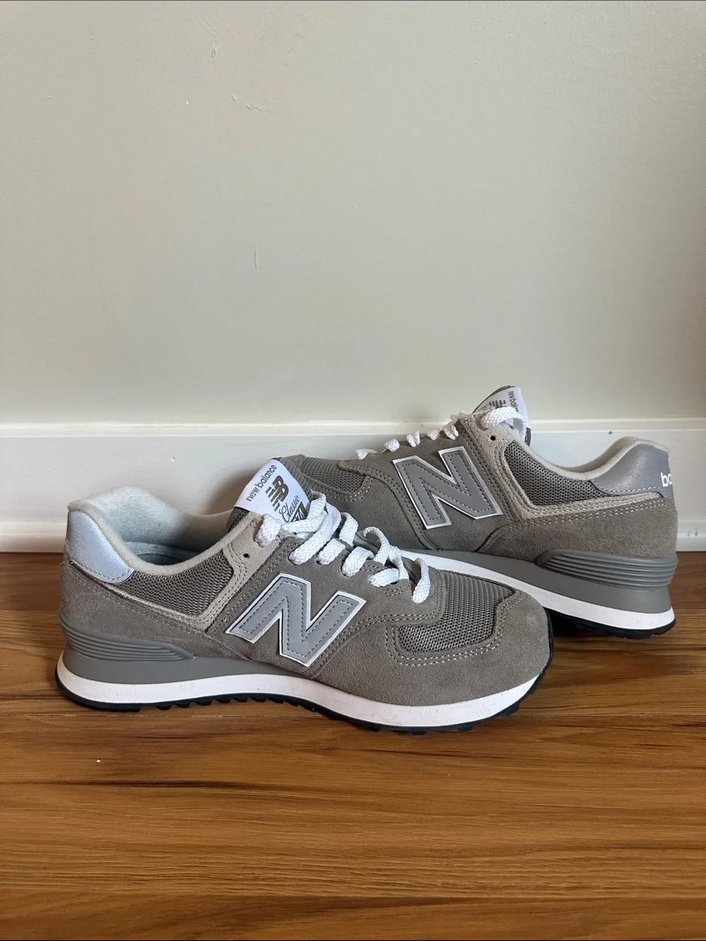 New Balance 574 Classic Sneakers - Gray with White Accents